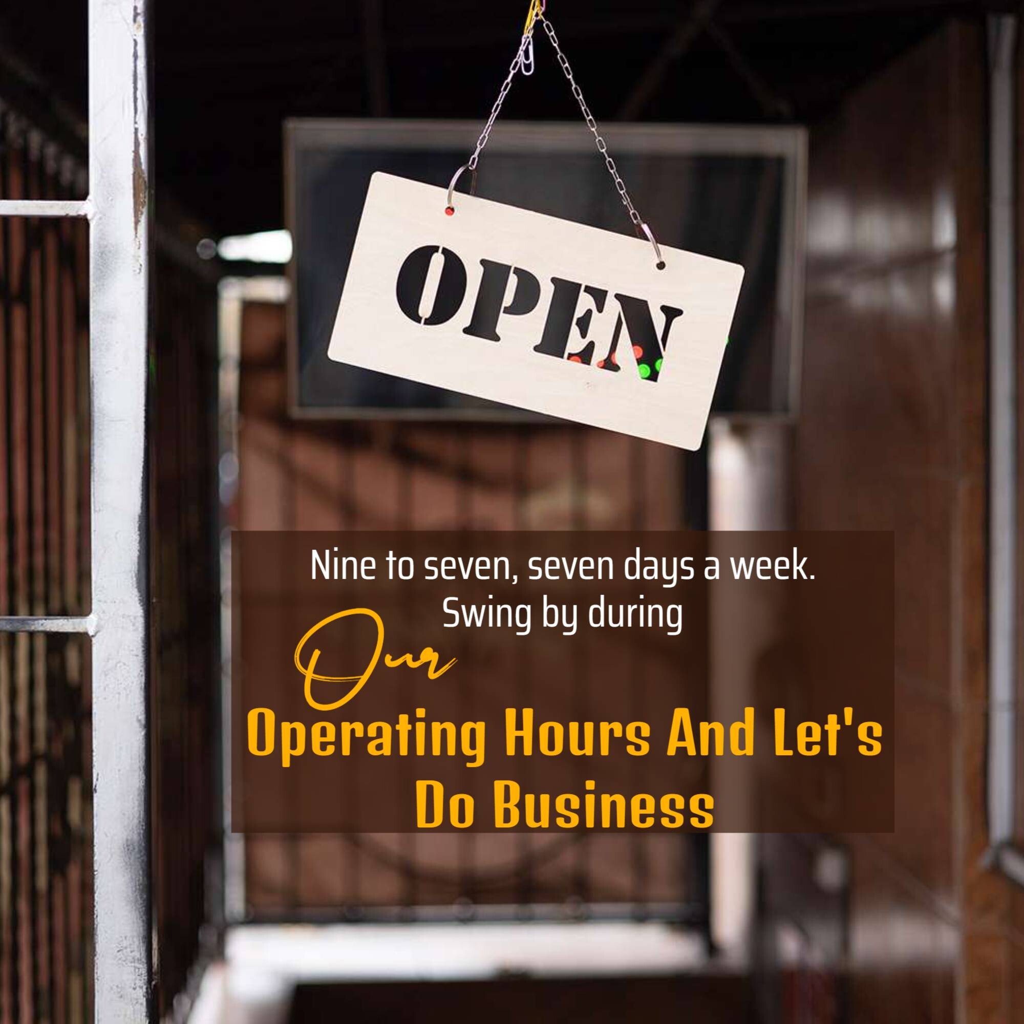We are open